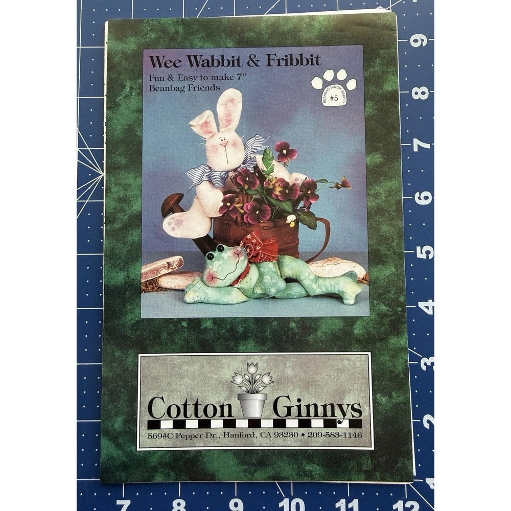 Wee Wabbit & Fribbit 7" Bean Bag Friends Pattern By Cotton Ginny's